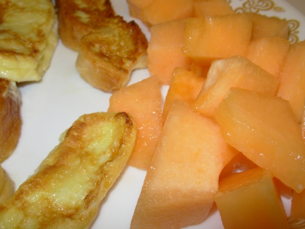 Creation of French Toast and Melon: Step 4